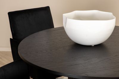 Venture Home Petra & Bianca 4 st Matstolar Svart + Runt Matbord ⌀110 Svart