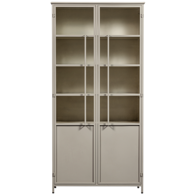 WOOOD Exhibit XL vitrinskåp med två dörrar i metall, sandfärg