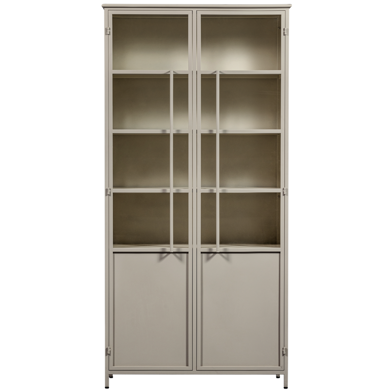 WOOOD Exhibit XL vitrinskåp med två dörrar i metall, sandfärg