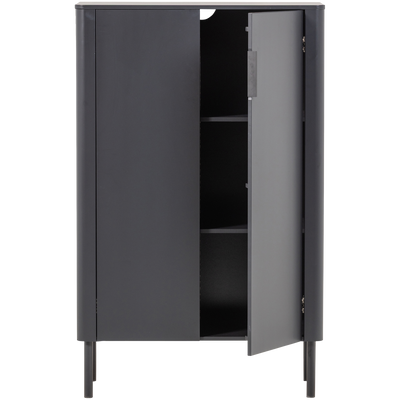 WOOOD Gunnar 2-dörrars skåp i matt svart furu