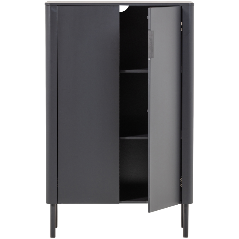 WOOOD Gunnar 2-dörrars skåp i matt svart furu