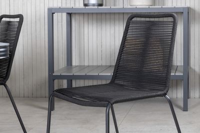 Venture Home Virya & Lindos Rektangulärt Matbord 200 x 100 Svart + 6 st Matstolar Svart