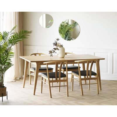 House Nordic Artenara Matstol Naturell/Svart 2-pack