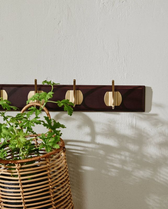 Nordal EDGY Klädhängare, 8 krokar - mörkbrun