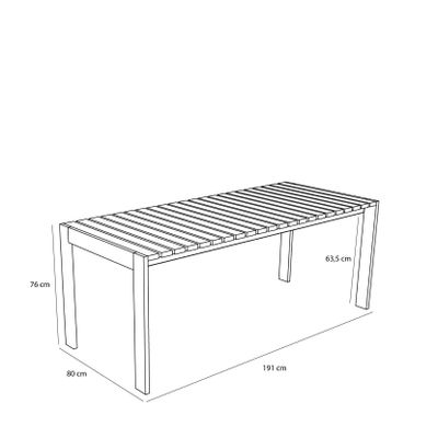 Hübsch Haus matbord large beige 191x80xH76 cm