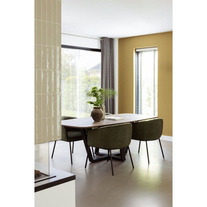 WOOOD Leon Matstol i Skogsgrön Bouclé