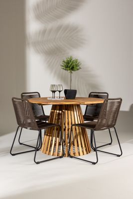 Venture Home Lumpur Rund Matgrupp med Stolar Lindos