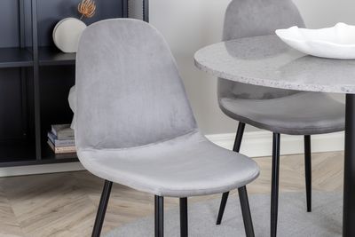 Venture Home Razzia & Polar Runt Matbord ⌀106 Grå + 4 st Matstolar Grå