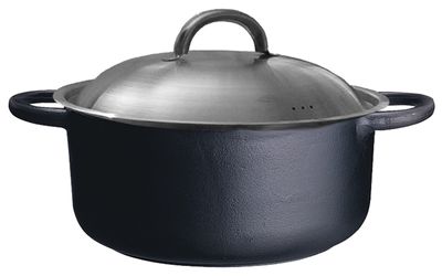 Ronneby Bruk, Rund Stekgryta Gjutjärn 4L – Med Rostfritt Lock 25 cm
