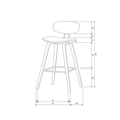 WOOOD SENN Barstol i Svart Sammet 2 st
