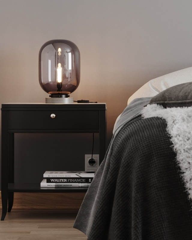 By Rydéns Leola bordslampa rökgrå 34 cm