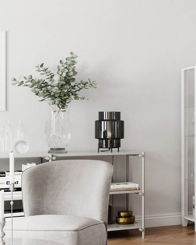 By Rydéns Ebbot bordslampa H37 cm rökgrå