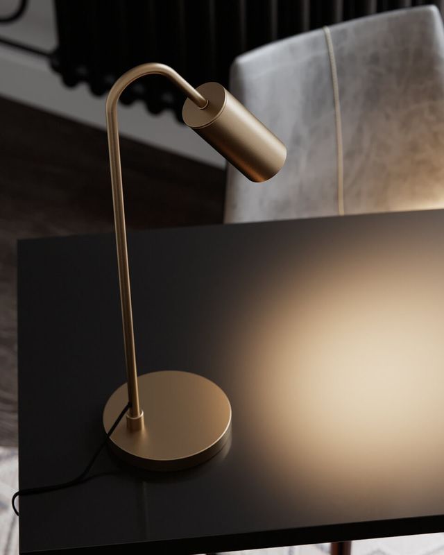 By Rydéns Curve bordslampa guld matt 51 cm