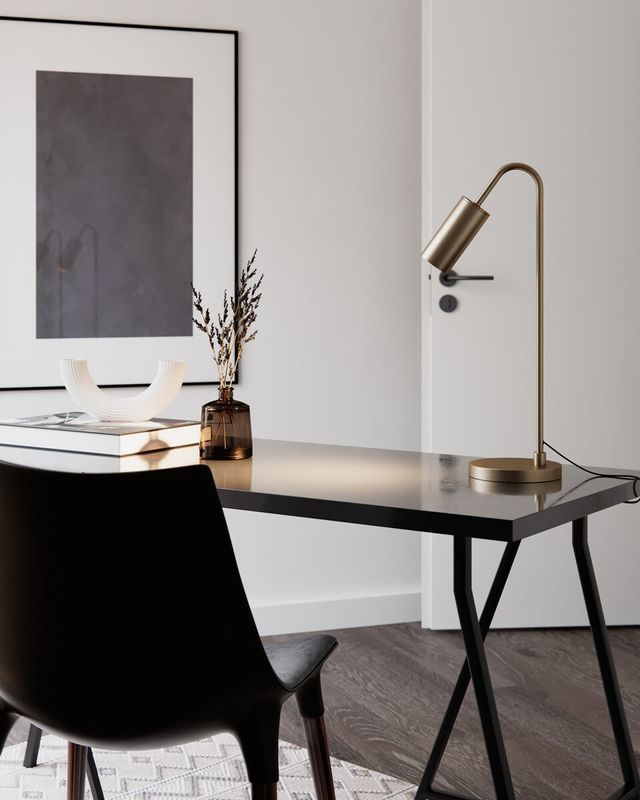 By Rydéns Curve bordslampa guld matt 51 cm