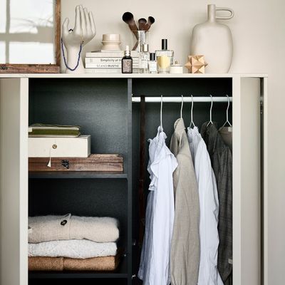 vtwonen Daily Closet Garderob Dubbel 110x100cm Furu Dakargrå