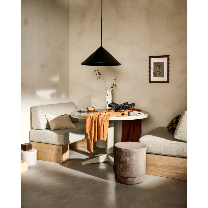 vtwonen Eat Up Wall Bänk Ek Natur med Kuddar Beige Mörkgrå