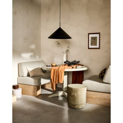 vtwonen Eat Up Wall Bänk Ek Natur med Kuddar Beige Mörkgrå