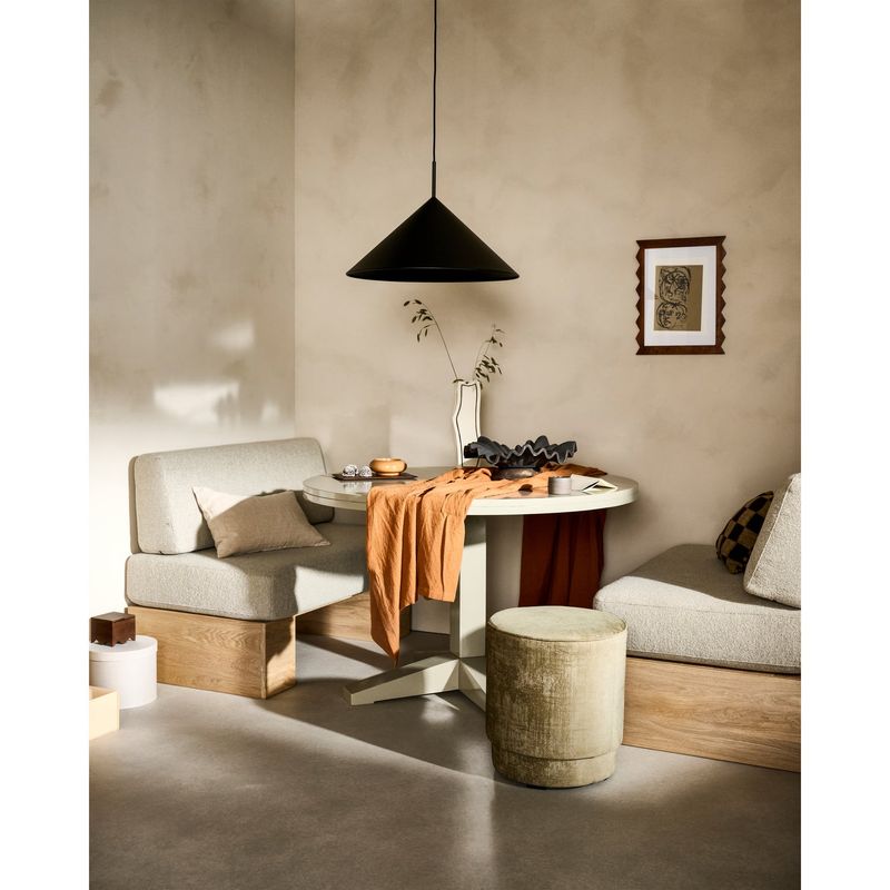 vtwonen Eat Up Wall Bänk Ek Natur med Kuddar Beige Mörkgrå