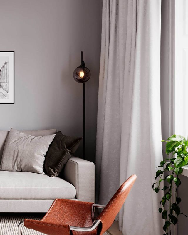 By Rydéns Boyle golvlampa rökgrå 163 cm
