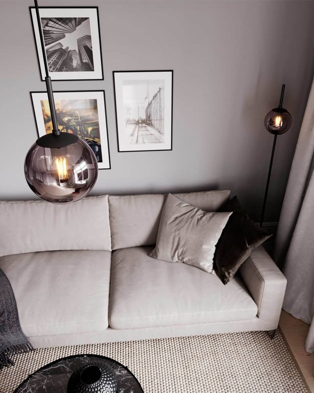 By Rydéns Boyle golvlampa rökgrå 163 cm