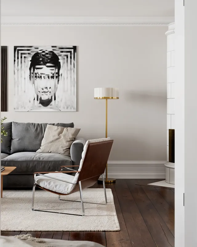 By Rydéns Marcel golvlampa H150 cm mässing