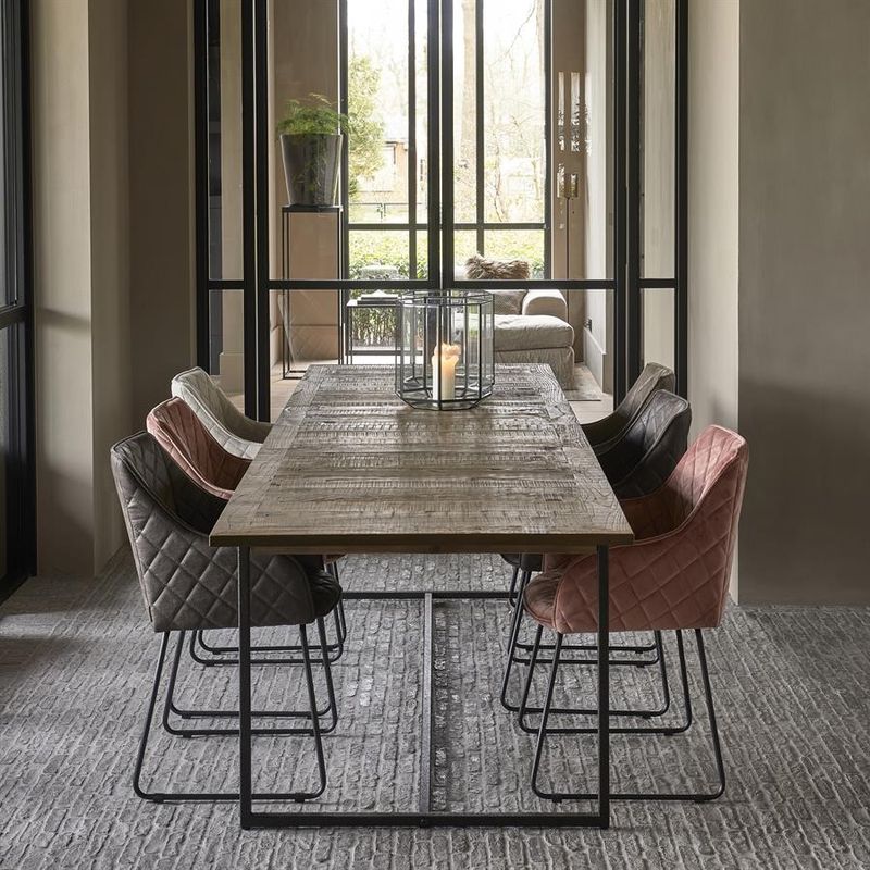 Riviera Maison Frisco Drive matstol med armstöd brun