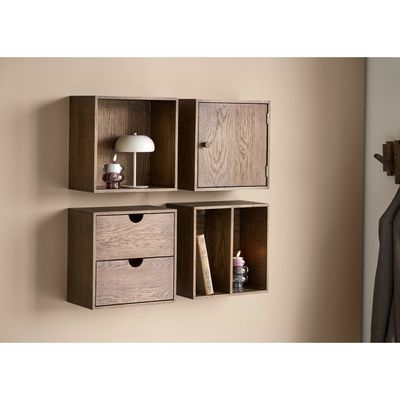 House Nordic Townsville vägghylla mörkbrun med två fack, 30 cm