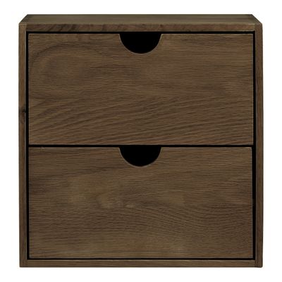 House Nordic Townsville vägghylla mörkbrun med två lådor, 30 cm
