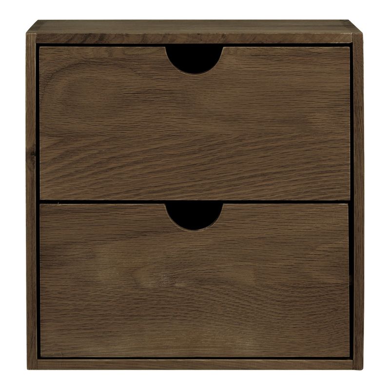 House Nordic Townsville vägghylla mörkbrun med två lådor, 30 cm