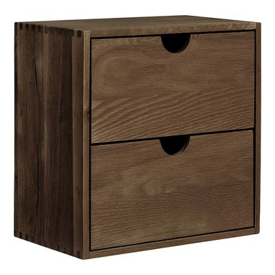House Nordic Townsville vägghylla mörkbrun med två lådor, 30 cm
