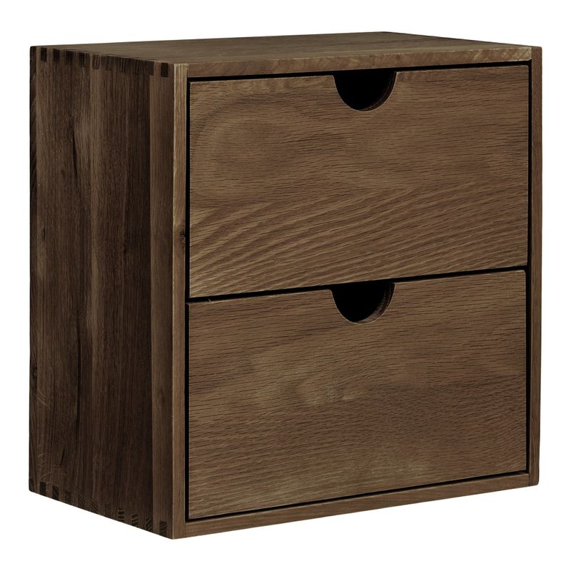 House Nordic Townsville vägghylla mörkbrun med två lådor, 30 cm