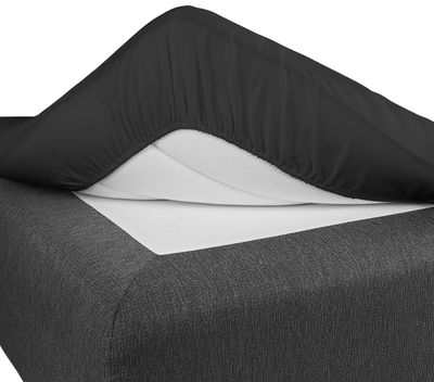 Borganäs Bomull Dra på lakan Svart 90x200 cm