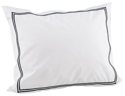 Borganäs Egyptisk Bomull Percale örngott med dubbla bårder svart 50x60 cm