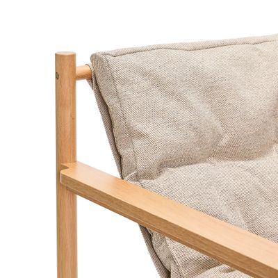 Hübsch Heritage Fåtölj med fotpall Natur/Beige