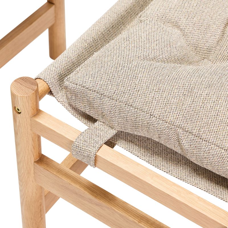Hübsch Heritage Fåtölj med fotpall Natur/Beige
