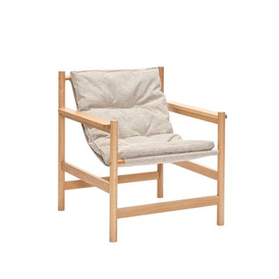 Hübsch Heritage Fåtölj med fotpall Natur/Beige