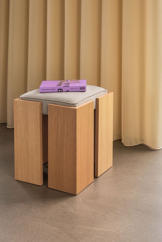 Hübsch Forma pall sand/natur 39 x 39 x H46 cm