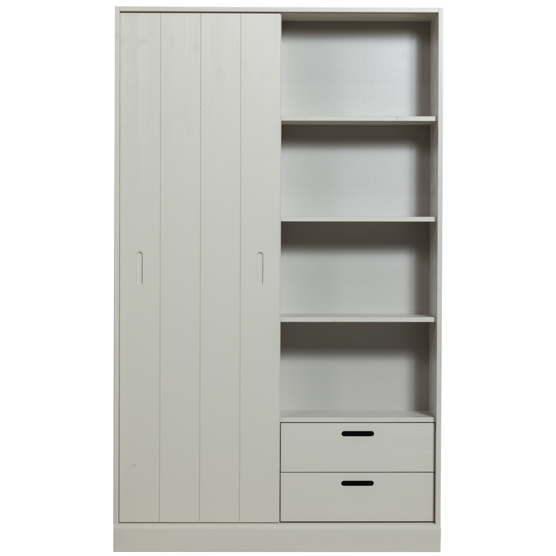 WOOOD Mila Skjutdörrsskåp i Grått Furu