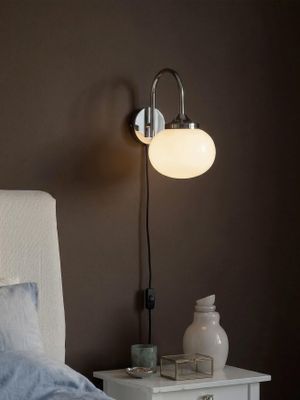 PR Home Elsy Vägglampa Vit krom 26 cm