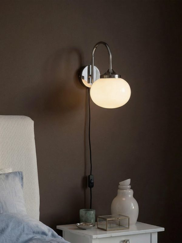 PR Home Elsy Vägglampa Vit krom 26 cm