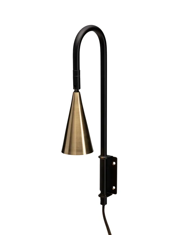By Rydéns Spline vägglampa H36 cm mässing