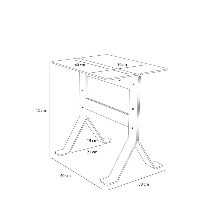 Hübsch Fold Sidobord Svart 40x30xh42cm