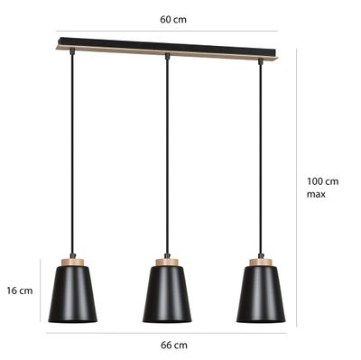 Emibig Lighting Taklampa BOLERO 3 SVART