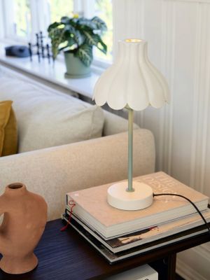 PR Home Wera bordslampa Offwhite/grön 47 cm