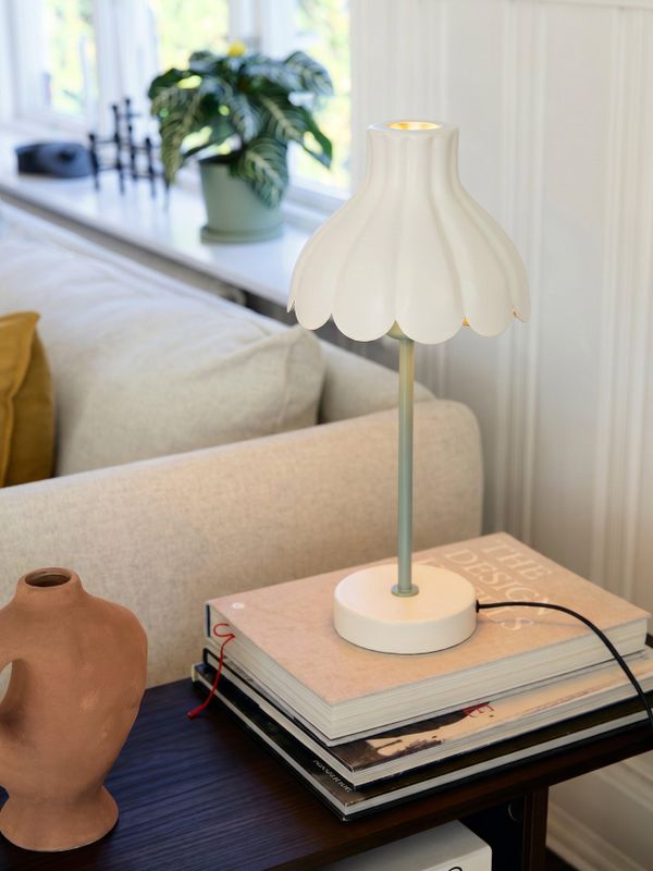 PR Home Wera bordslampa Offwhite/grön 47 cm