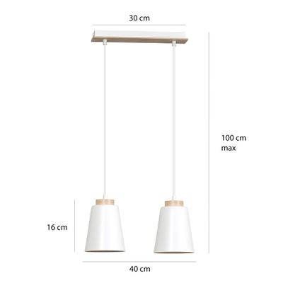 Emibig Lighting Taklampa BOLERO 2 VIT