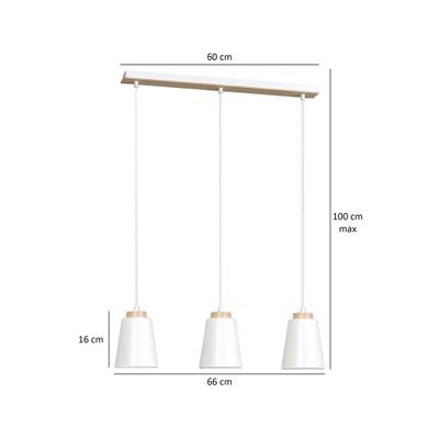 Emibig Lighting Taklampa BOLERO 3 VIT