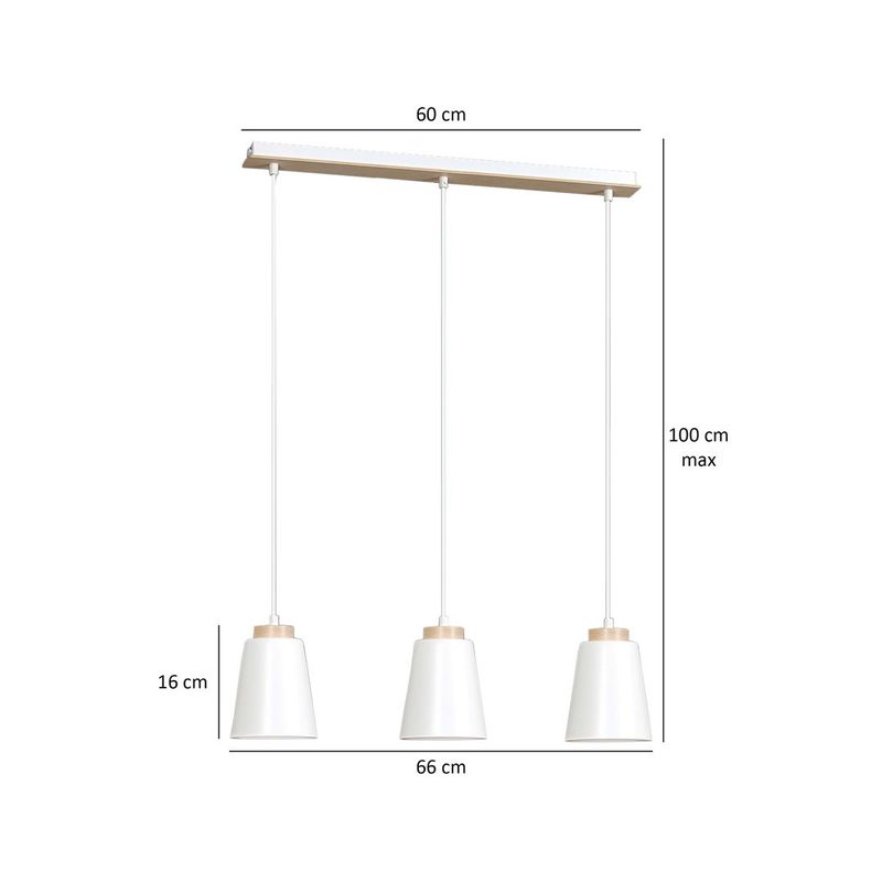 Emibig Lighting Taklampa BOLERO 3 VIT