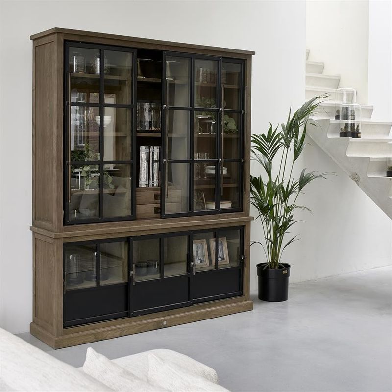 Riviera Maison Hoxton skåp 180x45x220 cm brun