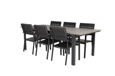 Venture Home Levels Rektangulärt Matbord 229 × 100 Svart + Matstolar 2-pack Svart